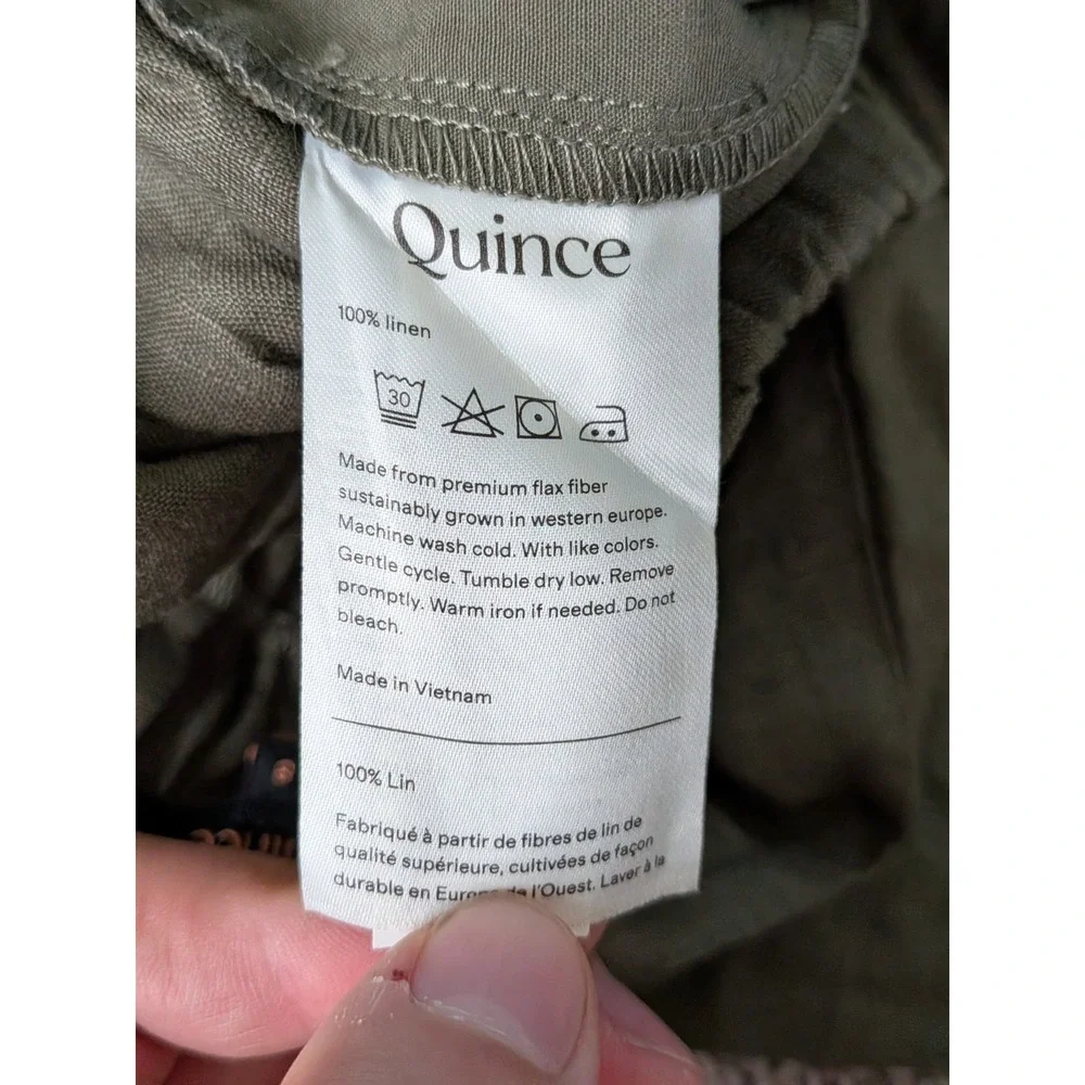 Quince 100% European Linen Pleated Trouser Bayberry Olive Womens 8 NWT